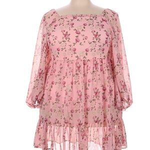 Celebrity Pink Pink Floral Smocked Blouse